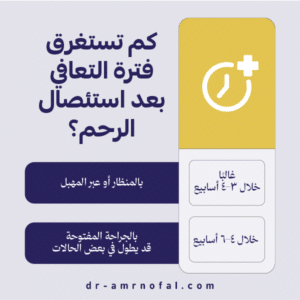 كم تستغرق فترة التعافي بعد استئصال الرحم؟